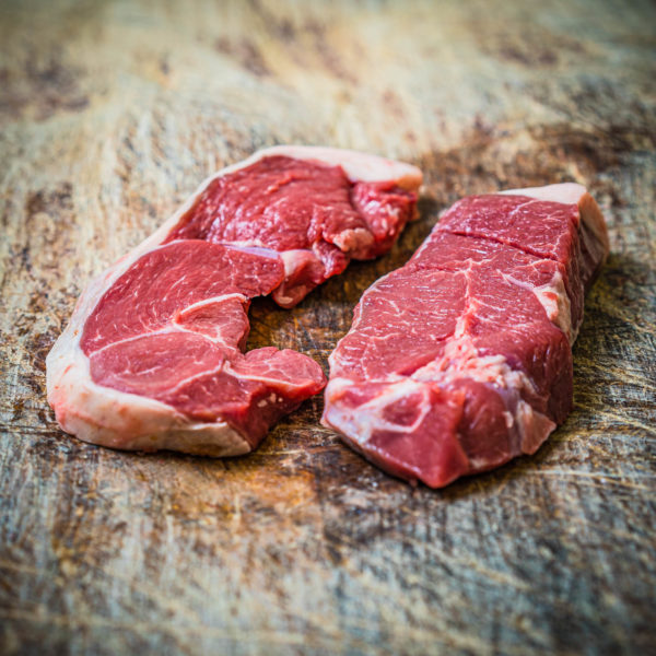 Organic home bred lamb leg steaks